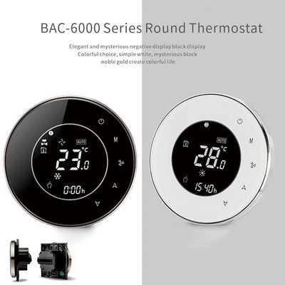 หน้าแรก แสงไฟ AC แบบวงกลม หน้าจอสัมผัส Smart Wireless Thermostat Remote Control