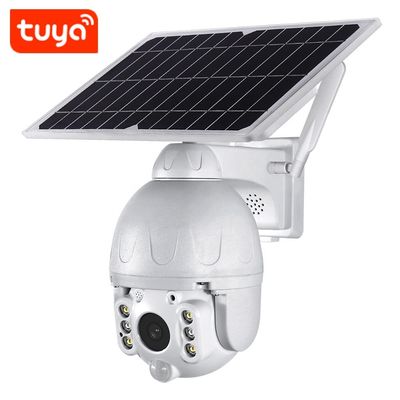 TUYA สมาร์ท 2MP โซลา แผง PTZ IP Dome กล้อง WIFI PIR IP66 1080P HD แบตเตอรี่