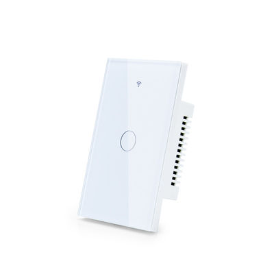 US มาตรฐานกันฝุ่นและกันน้ำ 1gang สีขาวสีดำ Wifi touch Switch สำหรับ Smart Home Automation