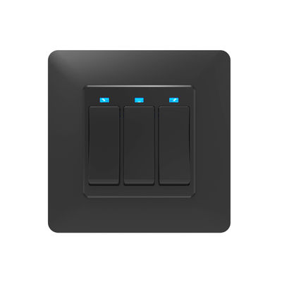 EU UK Standard Life App สมาร์ท Wifi สวิตช์ผนังสีขาวสีดำ 3 แก๊ง 2 ทาง Wifi สวิตช์ไฟ
