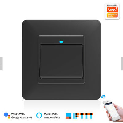 Tuya Light 1 Gang Push Button Smart Wifi Wall Switch OEM เข้ากันได้กับ Alexa / Google Home