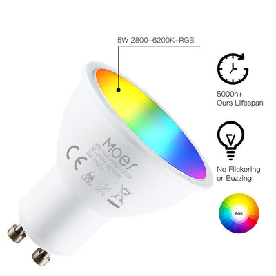 RGBW Wifi Bulb 5W GU10 Smart LED Light Bulbs ทำงานร่วมกับ Alexa Google Home