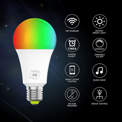 E26 Smart Wifi หลอดไฟ LED 5w 10w 15w รีโมทคอนโทรล ฟังก์ชั่นหน่วยความจำ RGB ไฟ LED ที่เปิดใช้งานด้วยเสียง