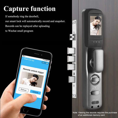 กันน้ำ Tuya Biometric Smart Wifi ล็อคประตูพร้อมฟังก์ชั่นกล้อง