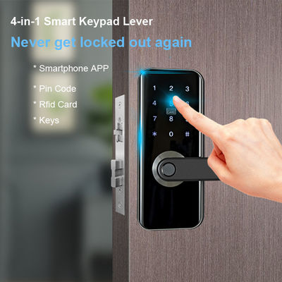 การรักษาความปลอดภัยภายในบ้านลายนิ้วมือสมาร์ท Wifi ล็อคประตู Keyless Entry Door Lock พร้อม Keypad IC Card For