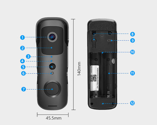 กล้องออดรักษาความปลอดภัย 2.4G Smart Hd Wifi พร้อม Chime Night Vision Two-Way Audio
